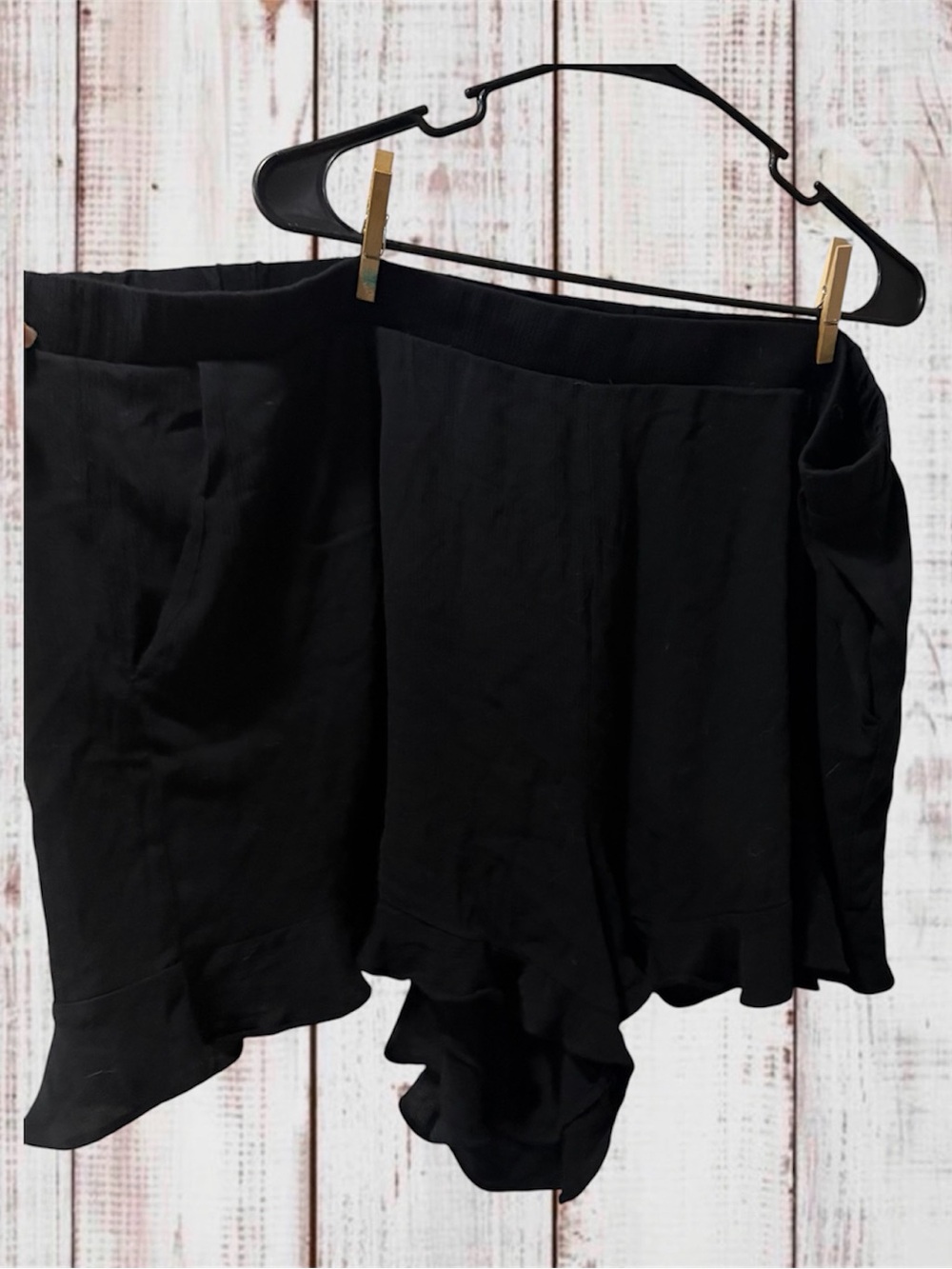 torrid Black Asymmetrical Ruffle Shorts
